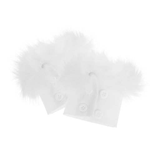 Holibanna Plüsch-armhandschuhe Warme Kunstpelz-armbänder Weiße Kunstpelz-handschuhe Für Den Alltag Party-verabredungen von Holibanna