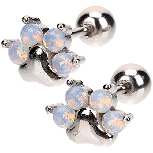 Holibanna 1 Paar Silber Katzenpfote Ohrstecker für Damen Niedliche Ohrringe mit Strass Trendige Ohrschmuck für Mädchen für Partys und Besondere Anlässe von Holibanna