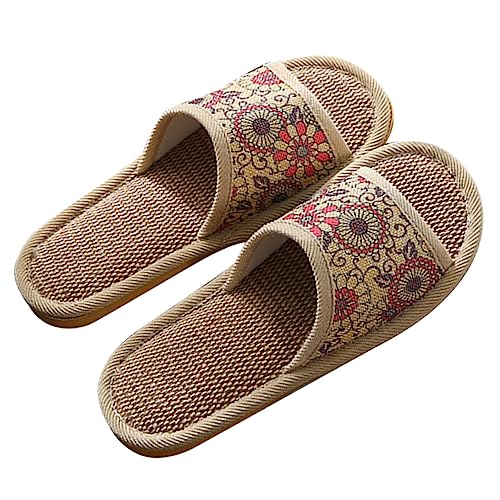 Holibanna 1 Paar Sommer Hausschuhe Damen Atmungsaktive und Rutschfeste Stoffslipper mit Dickem Boden Bequeme Pantoletten für Drinnen für Schlafzimmer Wohnzimmer und Badezimmer Waschbar und Holibanna 1 Paar Sommer Hausschuhe Damen Atmungsaktive und Rutschfeste Stoffslipper mit Dickem Boden Bequeme Pantoletten für Drinnen für Schlafzimmer Wohnzimmer und Badezimmer Waschbar und von Holibanna