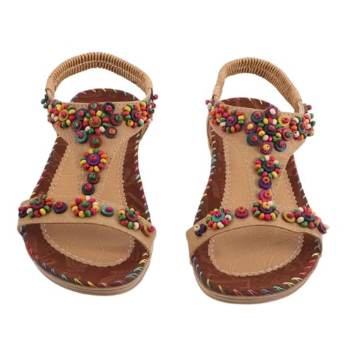 Holibanna 1 Paar Sommersandalen Für Mädchen: Stilvolle Flache Boho-schuhe – Damensandalen Für Freizeitkleidung, Urlaub Und Outdoor-aktivitäten von Holibanna