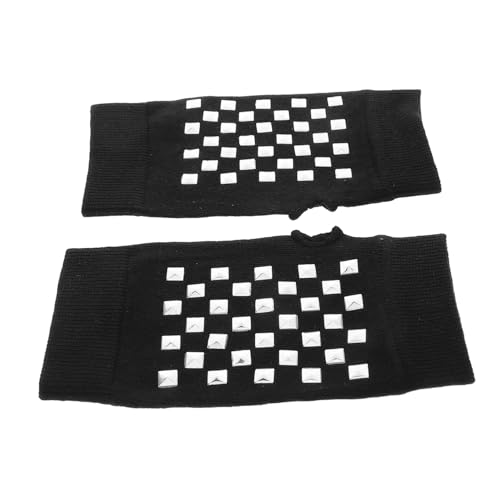Holibanna Fingerlose Handschuhe Damen-strickhandschuhe Mit Halbem Finger Zum Schreiben Mit Nieten Besetzte Baumwollfäustlinge Warme Strickfäustlinge Für Studenten Handschuhe Im Gothic-stil von Holibanna