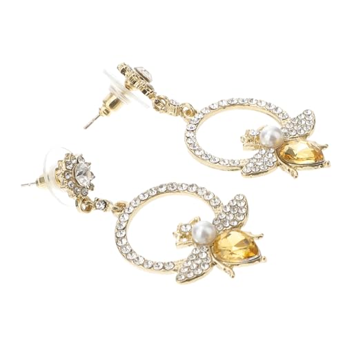 Holibanna 1 Paar Süße Bienenohrringe mit Strass Handgefertigte Hängeohrringe Silber für Alltag Hochzeiten Valentinstag und Besondere Anlässe von Holibanna