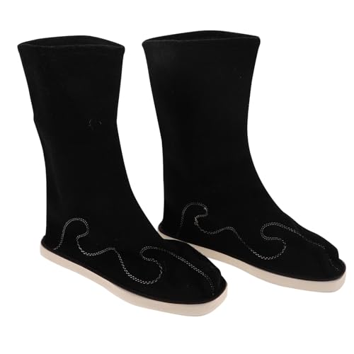 Holibanna 1 Paar chinesische Stiefel aus der Han-Dynastie – rutschfestes Performance-Schuhwerk für Hanfu-Enthusiasten und Bühnenshows, Schwarz, Größe 38 von Holibanna