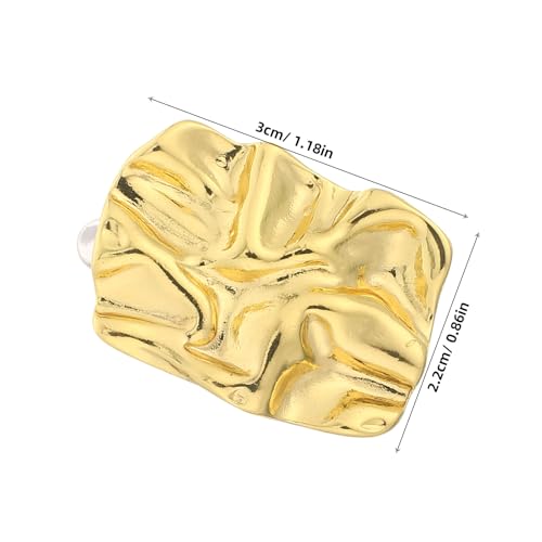 Holibanna 1 Paar minimalistische geometrische Statement-Ohrringe für Damen aus Zinklegierung mit unregelmäßiger Wellenstruktur, klobige quadratische Ohrstecker für Halloween-Kostümpartys und den von Holibanna