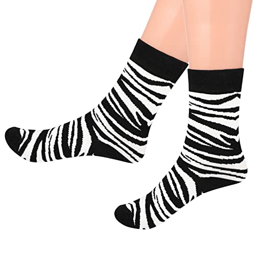 Holibanna 1 Pair Socken Streifen Zebra Socken Tier Knöchellänge Baumwollsocken Cartoon Muster Medium Laufen Kurzer Strumpf von Holibanna