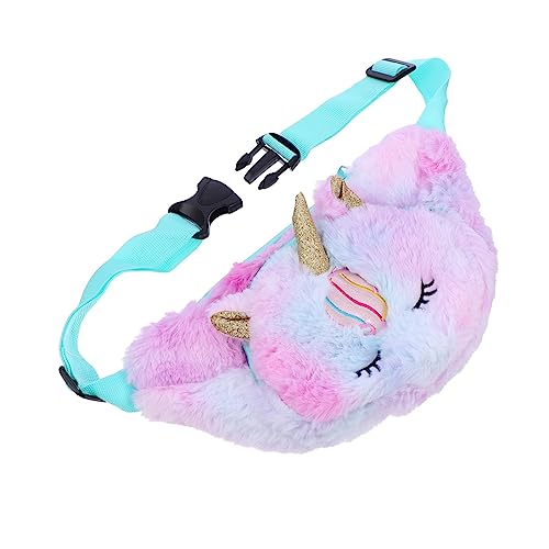 Holibanna 1 STK Einhorn-gürteltasche Schöne Brusttasche Geldbörsen Für Mädchen Mädchen-geldbörse Schicke Geldbörse Cartoon-geldbörse Einhorn-hüfttasche Kind Gurt Plüsch Aufbewahrungstasche von Holibanna