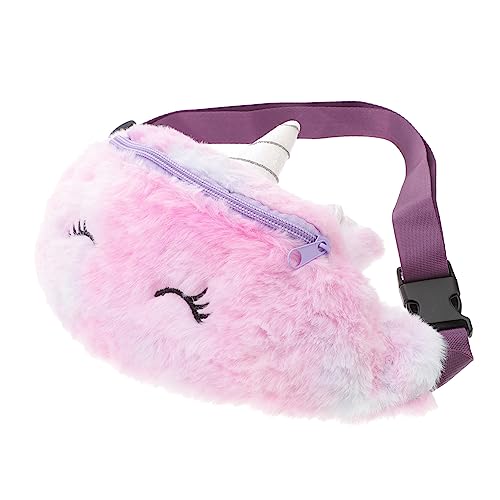 Holibanna 1 STK Einhorn-gürteltasche Gürteltasche Für Kinder Umh?ngetasche Flauschige Geldb?RSE Weich Einhorn-Geschenk Für Kinder Mädchen Plüsch Multifunktion Violett Aufbewahrungstasche von Holibanna