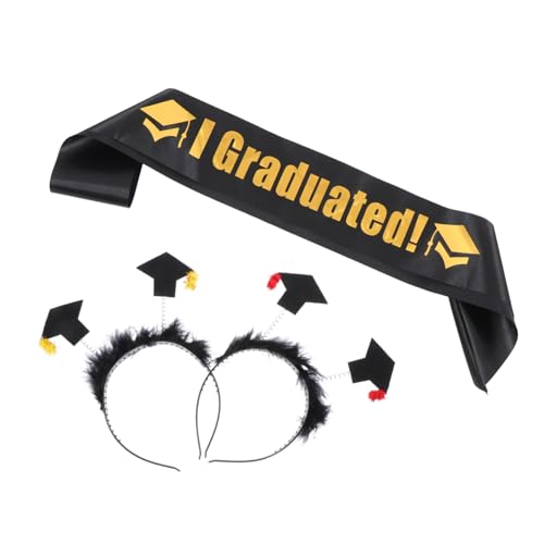 Holibanna 1 Satz 2022 Arzt Hut Stirnband Abschlussprinzessin Schärpe Graduation Party Gift Abgestufte Schärpe Happy Graduation Sash Haarschmuck Männer Und Frauen Bilden Fensterrahmen Satin von Holibanna