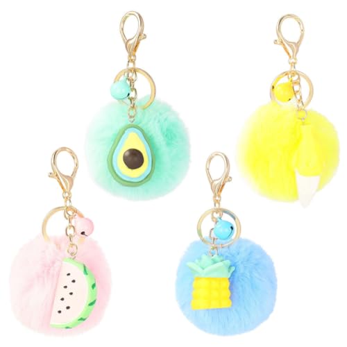 Holibanna 4er Satz Plüschkugel-schlüsselanhänger Obsttaschenanhänger Harz Paar-Ornamente Schöne Schlüsselanhänger Taschenanhänger von Holibanna