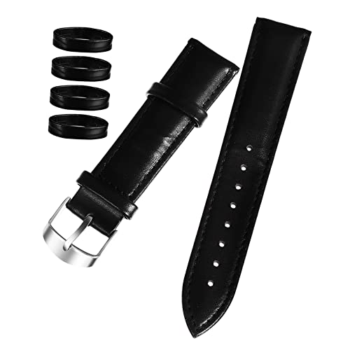 Holibanna 1 Satz Echtes Uhrenarmband Schwarz mit Ringen Verstellbares Armband für Herren und Damen Hochwertige Verarbeitung für Alltag und Besondere Anlässe von Holibanna