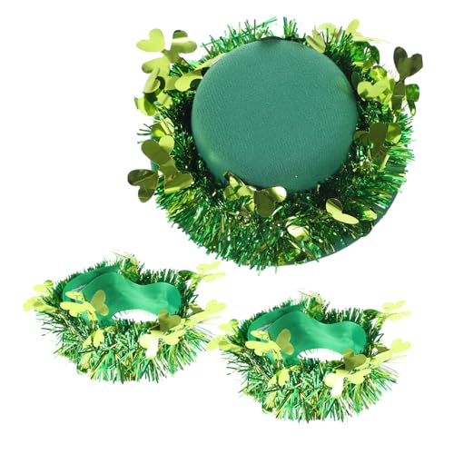Holibanna 1 Satz Kleeblatt-Dekorationsset Patricks Hüte Irland Patrick Bateman-Kostüm feierstahl handgelenkbandage handgelenksbandage Armbänder Zylinderhut-Requisite Plastik Green von Holibanna