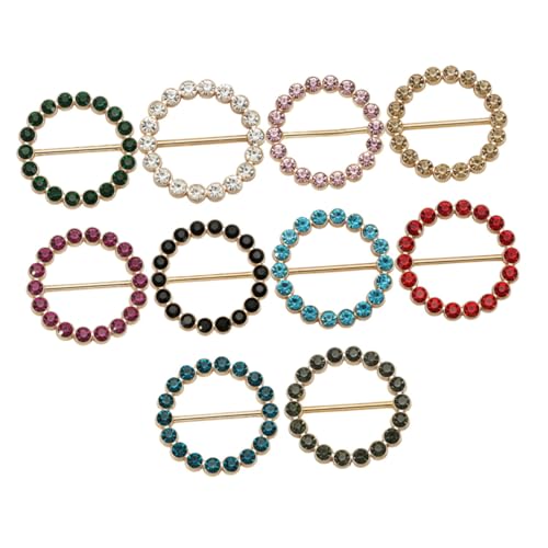 Holibanna 1 Satz Kleidung Eckknopfzubehör Schalclips Und -ringe Praktischer Hemdclip Schalzubehör Nähen Zarter Hemdclip Kleiderclips Zum Anpassen Kristall Colorful 10 Stück von Holibanna