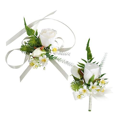 Holibanna 1 Satz Künstliches Boutonniere und Handgelenk Corsage Set Teiliges Hochzeitszubehör für Bräutigam Brautjungfern und Gäste Elegant und Dekorativ für Feierlichkeiten Holibanna 1 Satz Künstliches Boutonniere und Handgelenk Corsage Set Teiliges Hochzeitszubehör für Bräutigam Brautjungfern und Gäste Elegant und Dekorativ für Feierlichkeiten von Holibanna