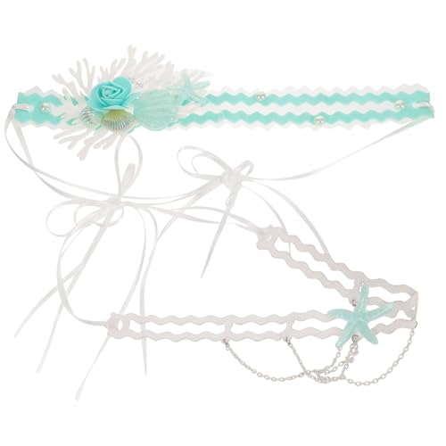 Holibanna 1 Satz Meerjungfrau Haarschmuck Set mit Halskette und Stirnband Stilvolle Accessoires für Frauen für Meerjungfrau Mottopartys Hochzeiten und Geburtstagsfeiern von Holibanna