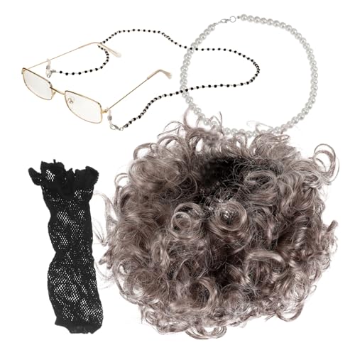 Holibanna 1 Satz Oma Perücke Set Dame Kahle Kappe Lockenwickler Kostüm Für Erwachsene Für Großmutter Kette Kostüme Oma Becher Oma-brille Wunderland Oma Geburtstag Person Alt Opa Perle Holibanna 1 Satz Oma Perücke Set Dame Kahle Kappe Lockenwickler Kostüm Für Erwachsene Für Großmutter Kette Kostüme Oma Becher Oma-brille Wunderland Oma Geburtstag Person Alt Opa Perle von Holibanna