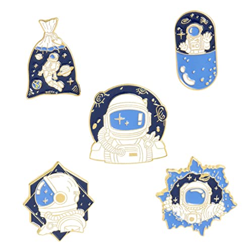 Holibanna 5 Stück Cartoon Astronaut Brosche Legierungs Anstecker für Kleidung Rucksack und Taschen Dekoration Multifunktionale Brustnadel für Festivals und Meetings von Holibanna