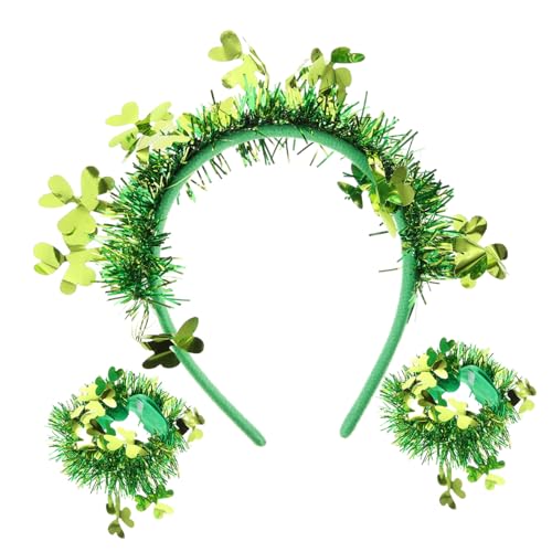 Holibanna Patricks Day-zubehör-set Grünes Kleeblatt-stirnband Armband-set Irisches Glücksdekor Für Frauen Und Mädchen Festival-party-dekorationen von Holibanna