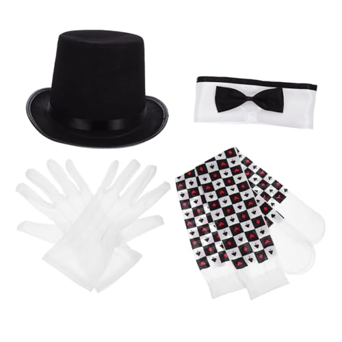 Holibanna 1satz Kostüm Für Rollenspiel Teiliges Kostüm Mit Zauberhut Fliege Socken Und Handschuhen Für Bühnenaufführungen Partys Und Cosplay Für Erwachsene von Holibanna