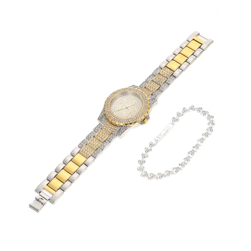 Holibanna 1satz Damen Uhr Und Armband Mit Rhinestone Dekoration Elegante Frauen Armbanduhr Mit Präzisionsmechanismus Für Partys Und Alltag von Holibanna
