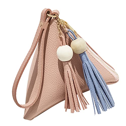 Holibanna 1 Stück Damen Schlüsselhalter Mini Zipper Geldbörse im Dreiecksdesign PU Handtasche für Täglichen Gebrauch Shopping Besondere Anlässe Frauen von Holibanna