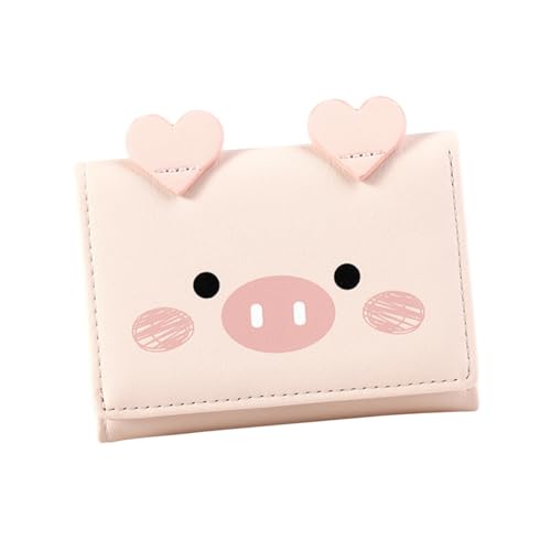 Holibanna 1stück Damen Cartoon Brieftasche Dreifach Faltbare Geldbörse Mit Mehreren Kartenfächern Tragbare Handtasche Rosa Geldbeutel Für Süßes Design Mit Ausweisfenster von Holibanna