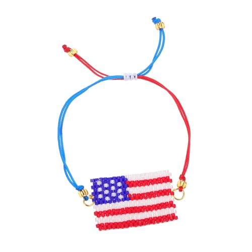 Holibanna 1 Stück Flag Armband Handgemachtes Armband mit Verstellbarem Design für Patriotische Anlässe für Nationalflaggen und Unabhängigkeitstag von Holibanna