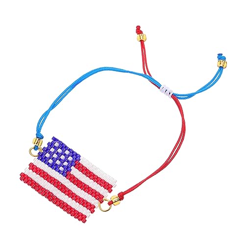 Holibanna 1 Stück Flag Bracelet Verstellbares Handgefertigtes Armband Amerikanischem Flaggen Design für Feiertage Wie Unabhängigkeitstag und von Holibanna
