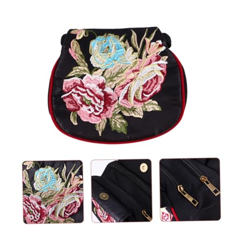 Holibanna 1stück Ethnischer Stil Bestickte Handtasche Retro Damen Handgelenk Tasche Praktische Canvas Einkaufstasche Für Schwarz Für Alltag Und von Holibanna