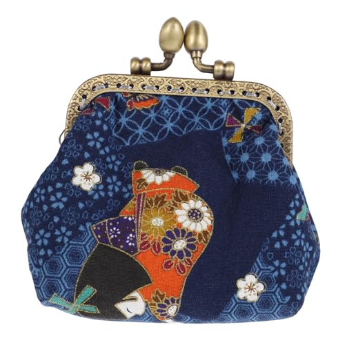 Holibanna 1stück Handgefertigtes Mini Portemonnaie Für Damen Kompakte Tasche Für Münzen Schlüssel Und Telefon Niedlicher Blauer Mädchendesign Geldbeutel Für Unterwegs von Holibanna