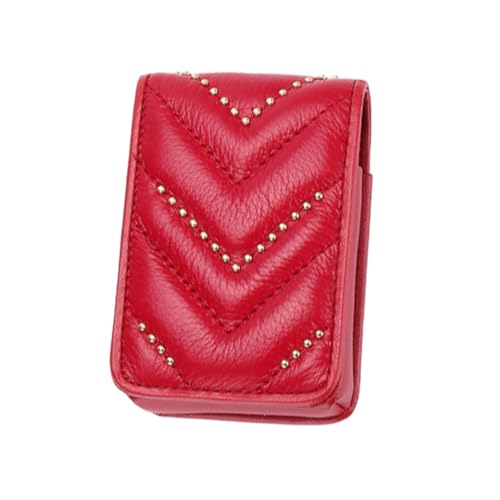 Holibanna 1stück Mini Kosmetiktasche Rote Geldbörse Mit Spiegel Kompakte Aufbewahrung Für Kleinigkeiten Münzen Und Make-up Für Schule Arbeit Und Freizeit von Holibanna