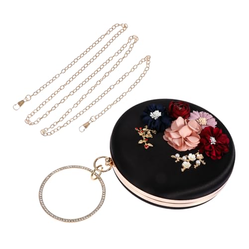 Holibanna 1stück Runde Abendtasche Für Frauen Elegante Blumenmuster Clutch Für Partys Praktische Handtasche Für Smartphone Kosmetik Und Geldbörse Stilvolles Accessoire von Holibanna
