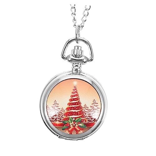 Holibanna 1stück Xmas Baum Design Taschenuhr Vintage Uhr Mit Weihnachtsbaum Muster Retro Deko Für Weihnachten Hochwertige Präzise Zeitmessung Langlebig von Holibanna