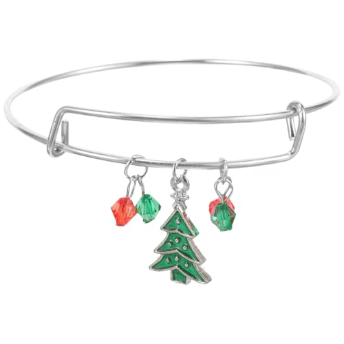 1Stück Weihnachtsarmband Damen mit Elch Schneeflocken und Weihnachtsbaum-anhänger Stilvolles Armband Legierung Festlicher Armschmuck für Weihnachten und Feiertage von Holibanna