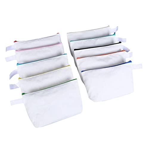 Holibanna 10stücke Canvas Make-up Tasche Mit Reißverschluss Leere DIY Handwerk Tasche Für Reisen Urlaub Fitnessstudio Und Outdoor-aktivitäten Kosmetiktasche Für Utensilien Wie von Holibanna