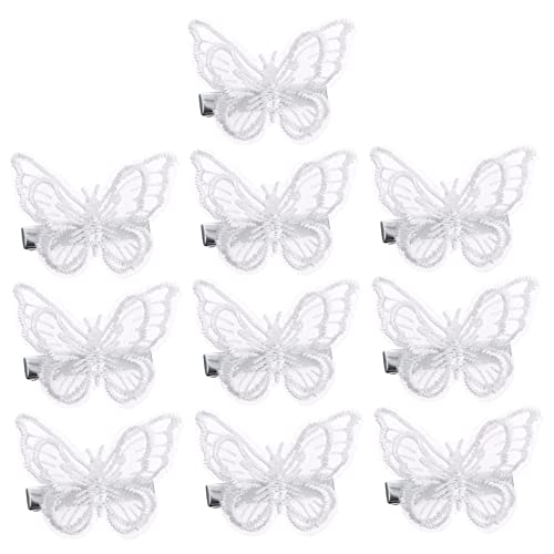 Holibanna 10stücke Schmetterlingsstickerei Spitzen Haarspangen Haarnadelclips Kopfschmuck Haardekoration Für Verschiedene Frisuren Und Anlässe von Holibanna