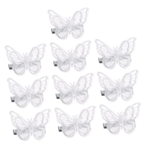 Holibanna 10 Stück Schmetterlings Haarspangen mit Stickerei Spitze Haarnadeln für Mädchen Kreatives Haarschmuck Accessoire für Hochzeiten und Partys von Holibanna