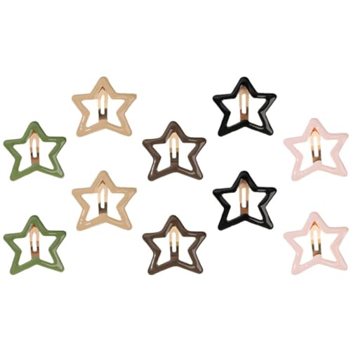 Holibanna 10 Stück Stern-Haarspangen Niedliche Snap-Haarspangen Mädchen-Snap-Clips Stern-Haarspangen Bonbonfarben Haar-Accessoires Für Kinder Erwachsene Mädchen von Holibanna