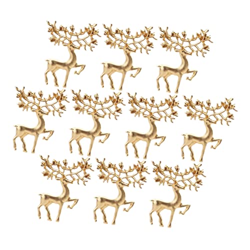 Holibanna 10 Stück Teiliges Elk Broschen Retro Design aus Legiertem Mattgoldene Weihnachtsbroschen für Kleidung Stilvolle Anstecker für Party Weihnachten Prom und Tägliche Mode von Holibanna