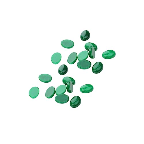 Holibanna 10 Stück Teiliges Grüne Ovale Schmucksteine Flach für DIY Schmuckherstellung Uhrdeko Ohrstecker Manschettenknöpfe Vielseitige Bastelsteine Auffädeln und Perlenweben von Holibanna