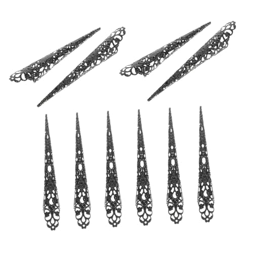 Holibanna 10 Stück Teiliges Halloween Fingernagel Krallen Schwarze Hohle Nagelspitzen mit Einzigartigem Party Cosplay Design Atmungsaktiv Komfortabel Auffällige Fingertip Claws für Damen von Holibanna
