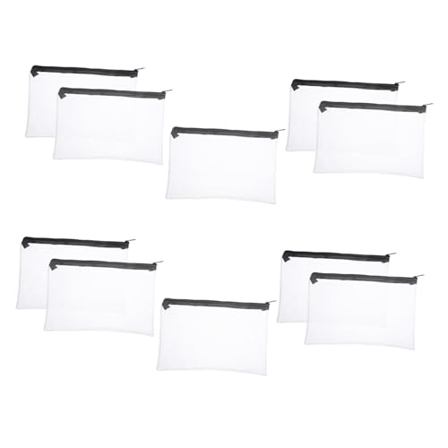 Holibanna 10 Stück Teiliges Transparentes Stiftemäppchen aus Wasserdichtem PVC mit Reißverschluss Vielseitige Aufbewahrungstasche für Schüler Büro Reisen Prüfungen Kosmetik und Schreibwaren von Holibanna
