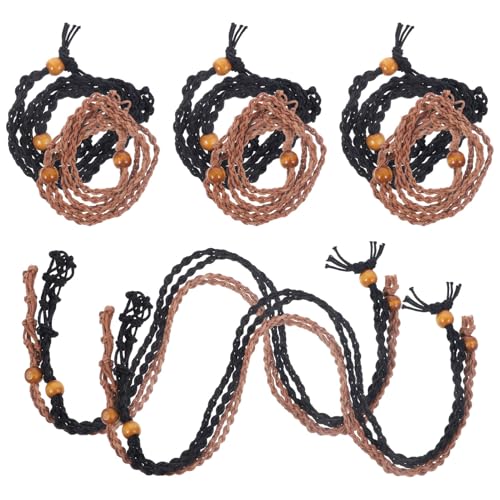 Holibanna 10 Stück Teiliges Verstellbare Steinhalter Halskette mit Netzgeflecht Großer Leerer Edelstein käfig Anhänger Handgefertigte Perlenkordel in Schwarz und Kaffee für von Holibanna