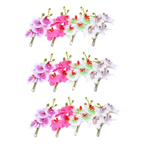 Holibanna 12 Stk Haarnadeln am Strand Haarnadel Blumenhaar haarschmuck Haarspangen Blumensimulation Haarnadel Orchideen-Haarnadel für Mädchen Hochzeit Kopfbedeckung Blütenkopf Braut von Holibanna