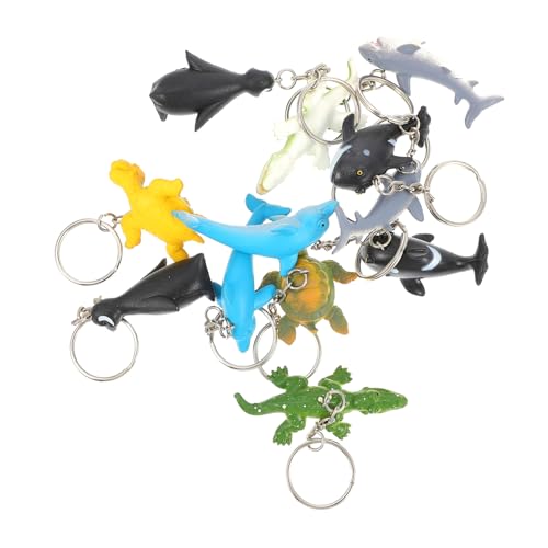 Holibanna 12 Stück Schlüsselanhänger Tierschlüsselketten Schild Taschenanhänger Mit Meerestieren Schlüsselbund Oktopus Versiegelung Schlüsselringe Krokodil Eisen von Holibanna