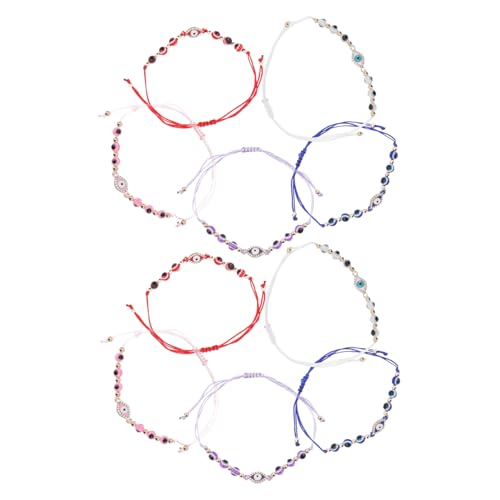 Holibanna 12 Stück Teiliges Böser Auge Armband Geflochtene Perlenarmbänder für Damen Leichtes Hautfreundliches Schmuckzubehör Modisches für Valentinstag Weihnachten Alltag und Festtage von Holibanna
