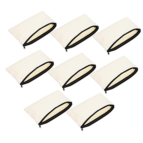 Holibanna 12 Stück Teiliges Canvas Mäppchen mit Reißverschluss Kleine DIY Kosmetiktaschen und Stifteetuis Geräumig für Reisen Make Up und Schreibwaren Natürliche Farbe Vielseitig Verwendbar von Holibanna