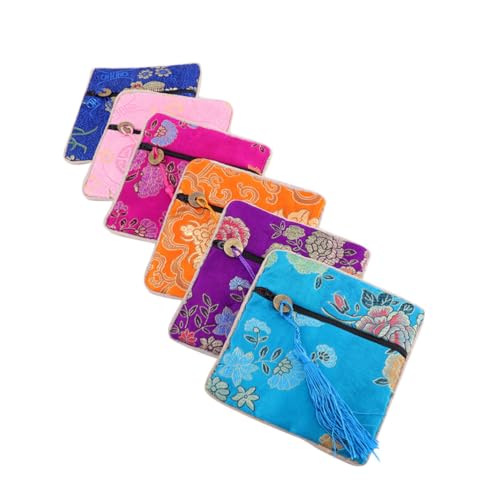 Holibanna 12 Stück Teiliges Chinesischer Stil Geldbörsen Damen Münzbeutel mit Reißverschluss Große Kapazität Modische Mehrfarbige Portemonnaies für Kreditkarten Bargeld und Ausweise von Holibanna