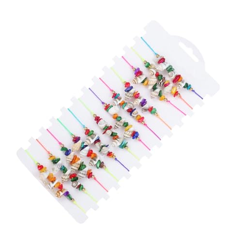 Holibanna 12 Stück Teiliges Muschelarmband Fußkettchen für Damen Natürliche Steine Minimalistischer Boho Stil Perfektes Strand Jewelry für Sommer Freundschaftsgeschenk Vielseitig von Holibanna