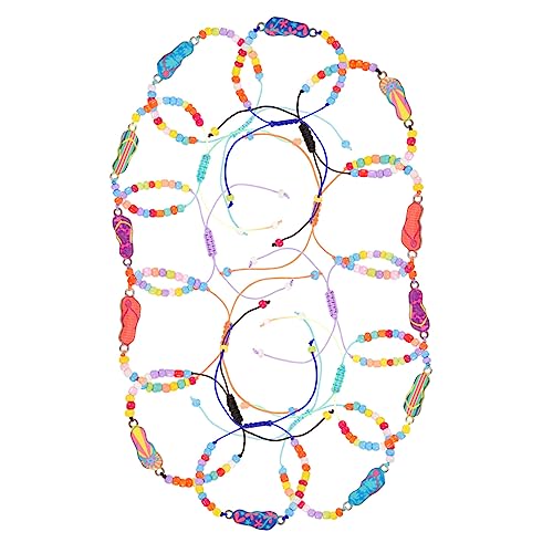 Holibanna 12Stücke Hawaiianisches Party Armband Teiliges Handgefertigtes Perlenarmband mit Design Verstellbares Strand Braided Bangle für Männer Damen Inspirierte von Holibanna