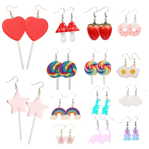 Holibanna 14 Paare Lustige Dangle Ohrringe aus Resin Modische Ohrschmuck für Frauen und Mädchen Niedliche Herz Tiermotive Angenehm und Hautfreundlich Vielseitig Kombinierbar für Alltag und Holibanna 14 Paare Lustige Dangle Ohrringe aus Resin Modische Ohrschmuck für Frauen und Mädchen Niedliche Herz Tiermotive Angenehm und Hautfreundlich Vielseitig Kombinierbar für Alltag und von Holibanna